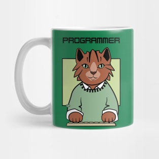 Programmer Cool Dreads Cat with Keyboard Mug